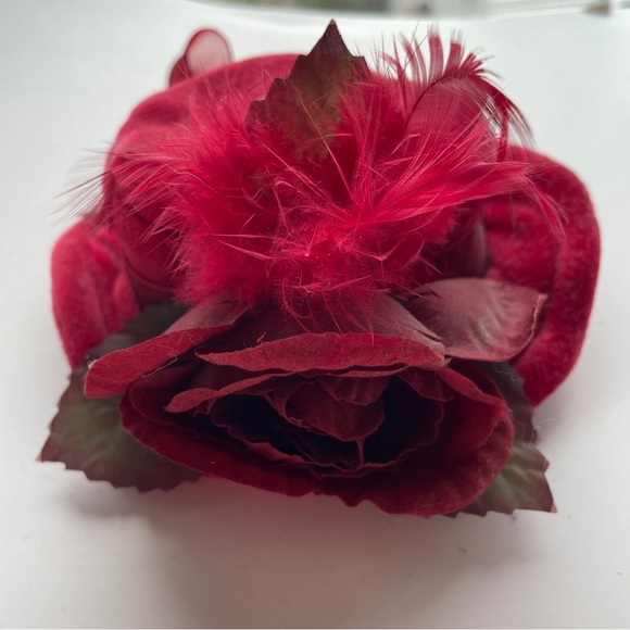 RARE Vintage Collection Old Fashion Victorian Doll Hat Red Rose Dollhouse - Picture 6 of 9